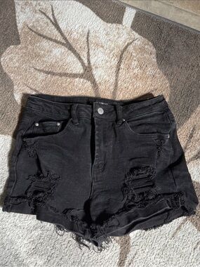 Almost Famous Black Distressed Denim Cutoff Shorts